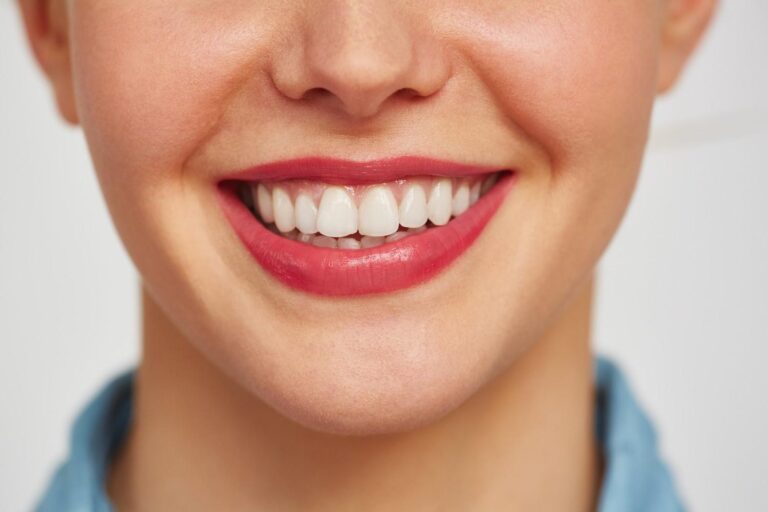 Healthy pink gums and strong teeth showing proper gum care and oral hygiene.