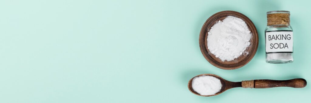 Baking soda powder used for cleaning teeth